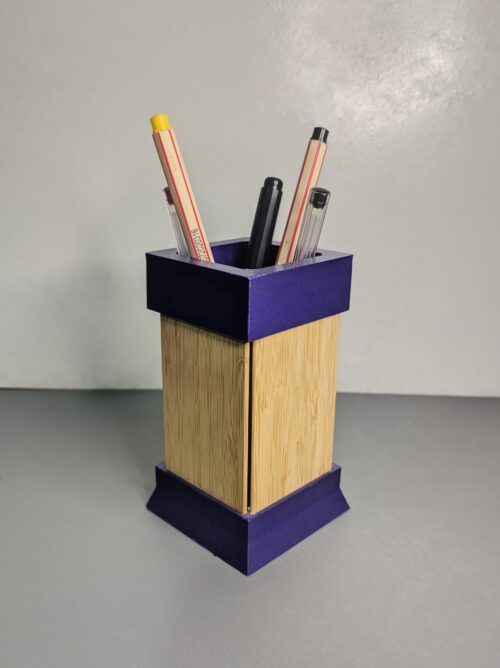 Porta canetas de impressão 3D com bambu